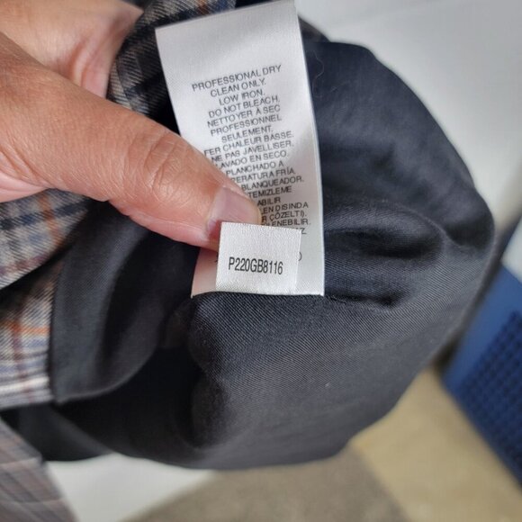 Tibi Blazer Womens 0 Gabe Check Cutout Menwear Wool Oversized Career Workwear - Picture 12 of 14